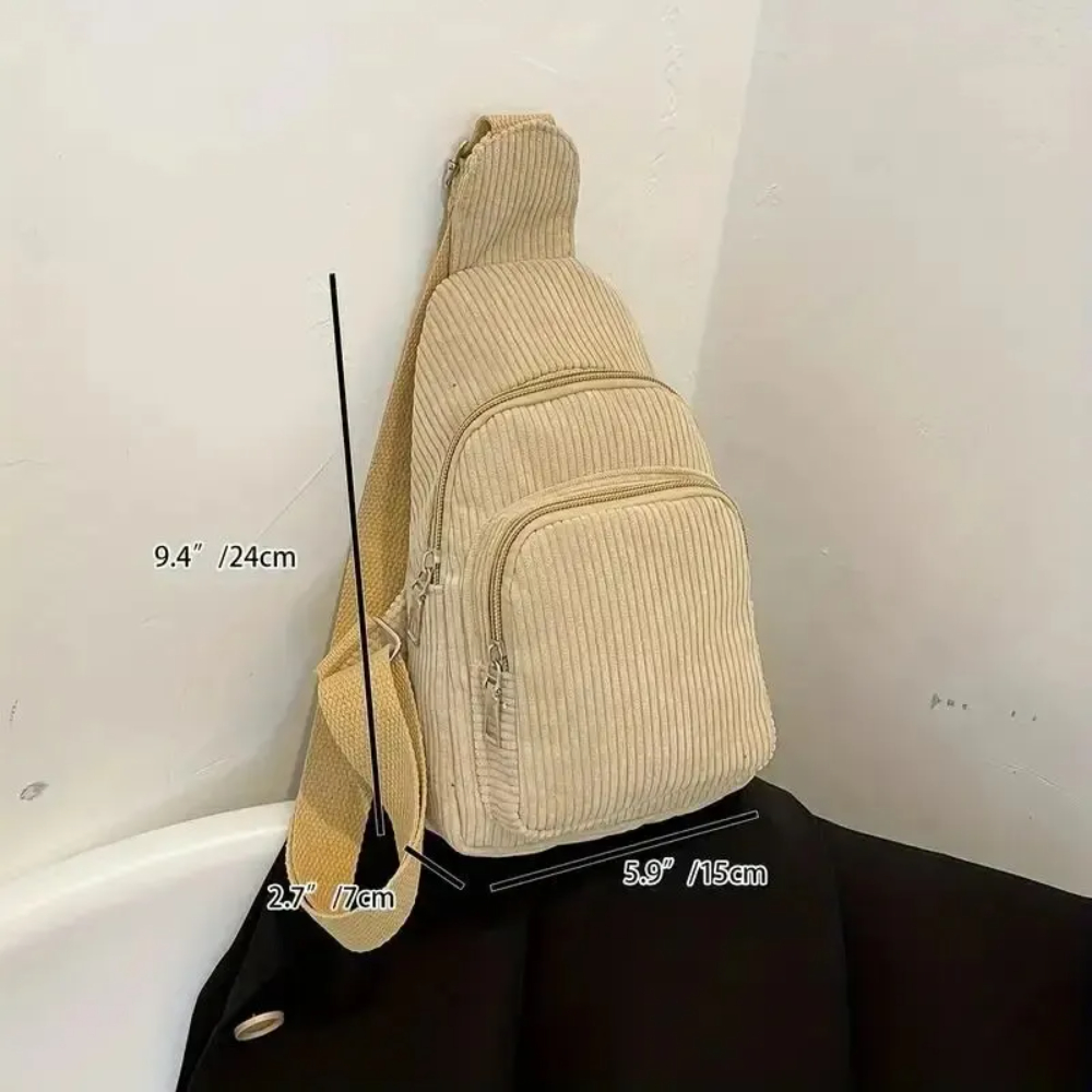 Vintage Corduroy Crossbody Bag - Sling Backpack Shoulder recension och pris
