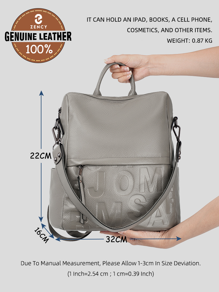 Zency Premium Genuine Leather  - Fashion Backpack Women recension och pris