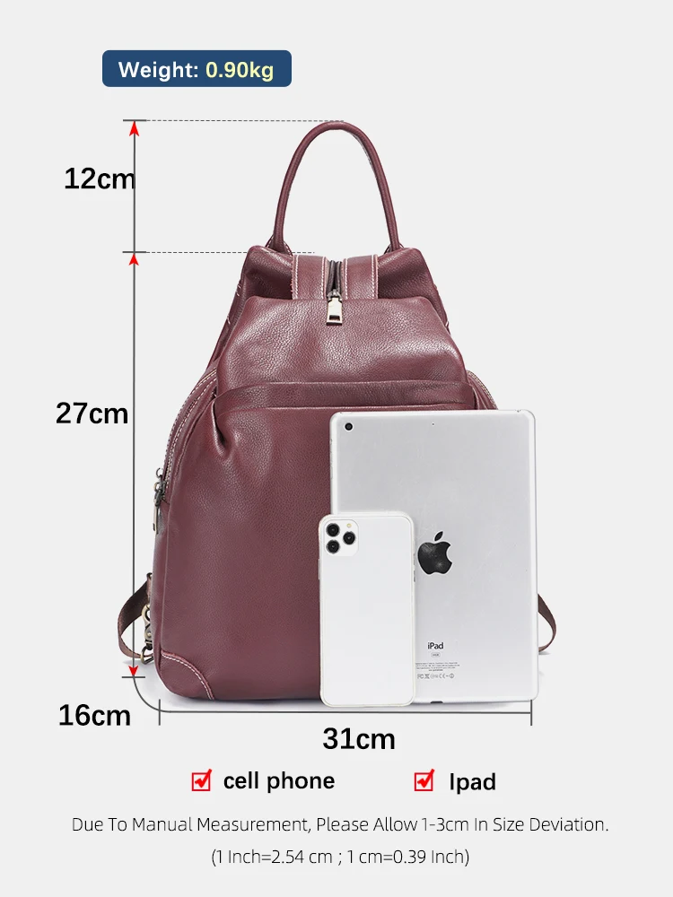 Zency Genuine Leather Women's  - Travel Backpack Anti Theft recension och pris