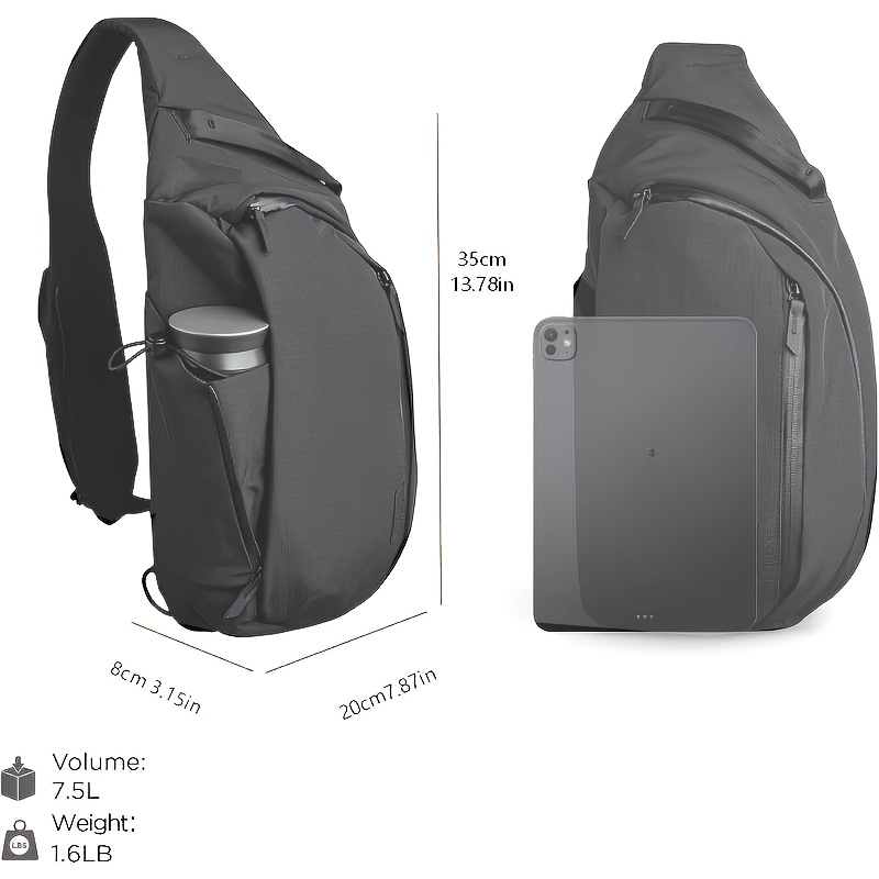Right Shoulder Chest Bag 7.5L  - Sling Backpack Shoulder recension och pris